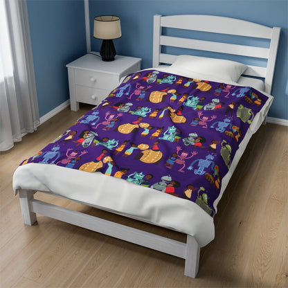 Robotics Throw Blanket - Afrocentric Art by The Trini Gee