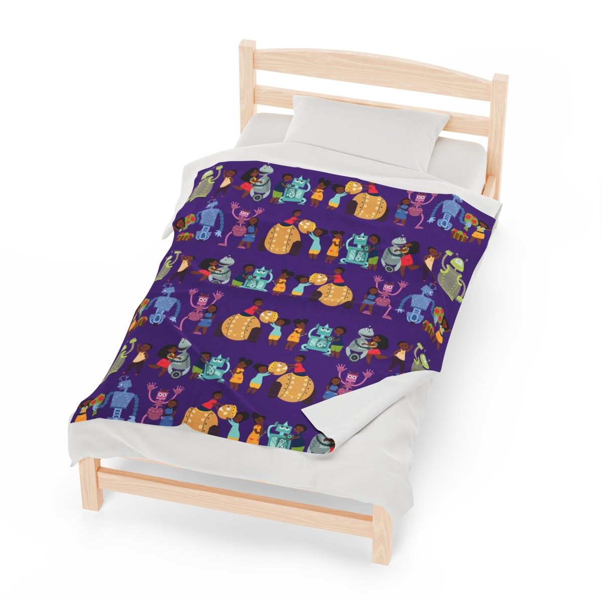 Robotics Throw Blanket - Afrocentric Art by The Trini Gee