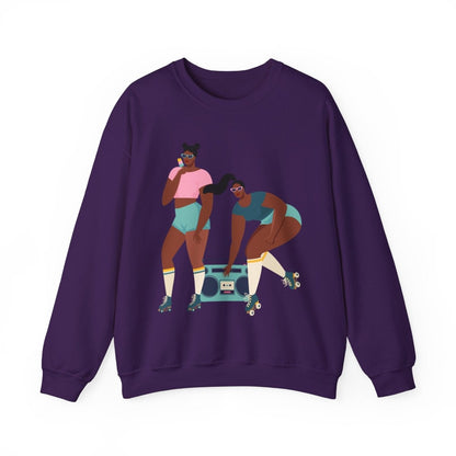 Roller Girls Sweatshirt - Afrocentric Art by The Trini Gee
