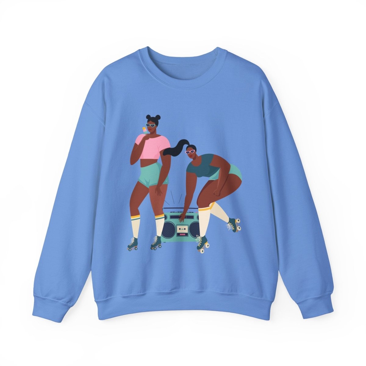 Roller Girls Sweatshirt - Afrocentric Art by The Trini Gee