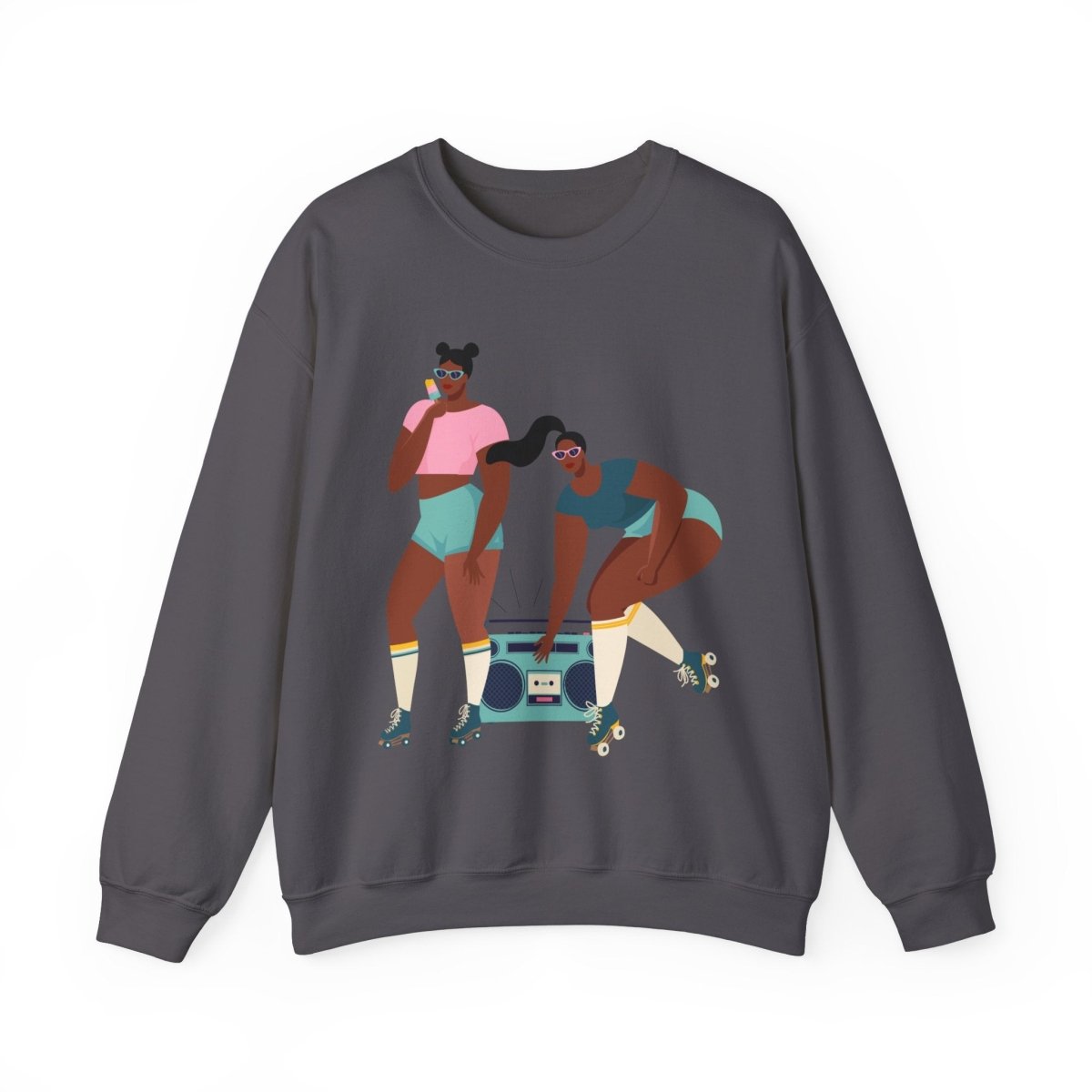 Roller Girls Sweatshirt - Afrocentric Art by The Trini Gee