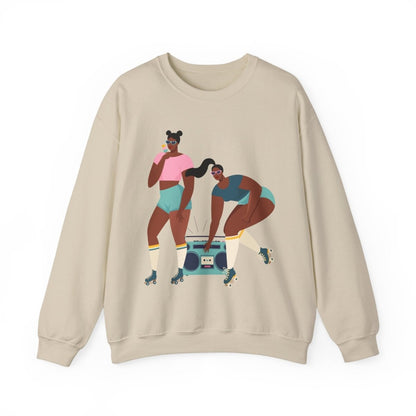 Roller Girls Sweatshirt - Afrocentric Art by The Trini Gee