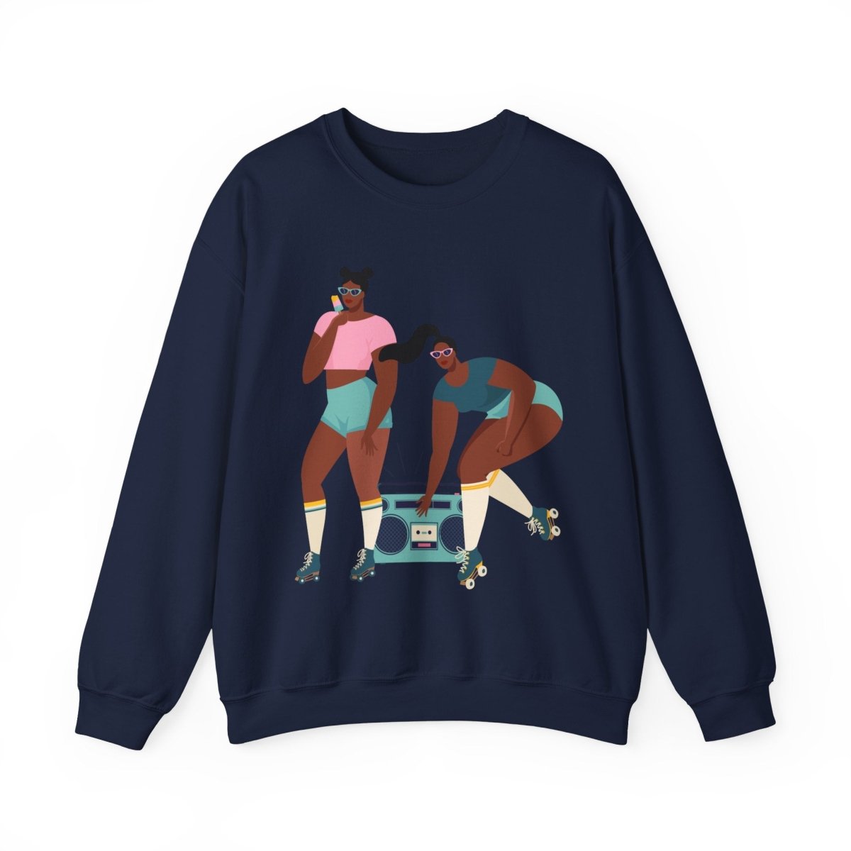 Roller Girls Sweatshirt - Afrocentric Art by The Trini Gee