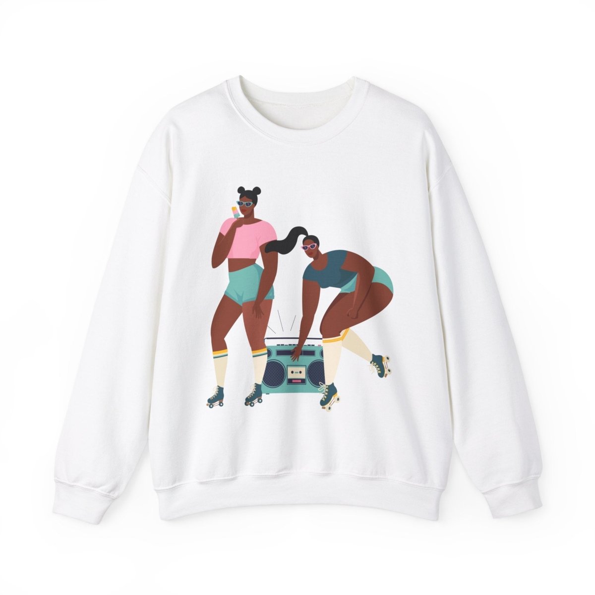 Roller Girls Sweatshirt - Afrocentric Art by The Trini Gee