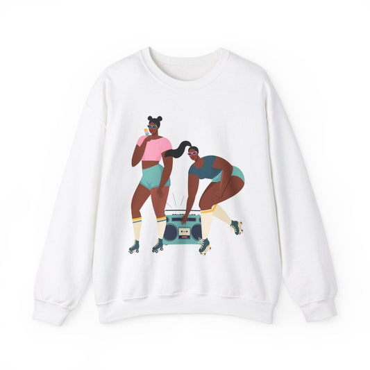 Roller Girls Sweatshirt - Afrocentric Art by The Trini Gee