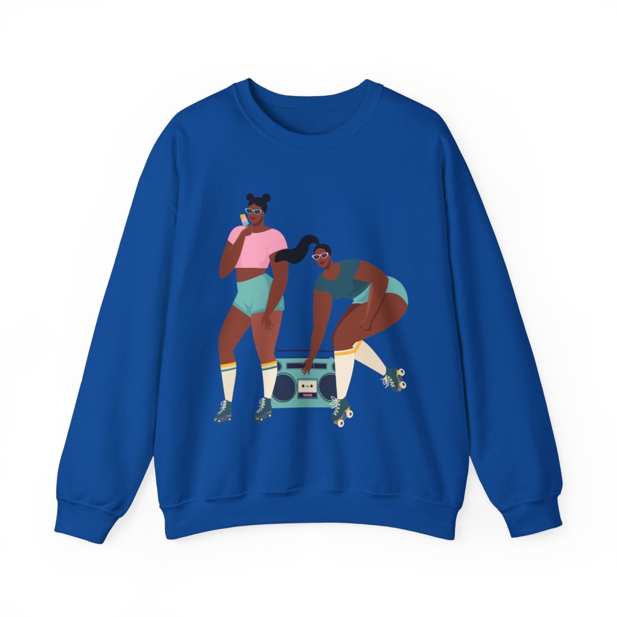 Roller Girls Sweatshirt - Afrocentric Art by The Trini Gee