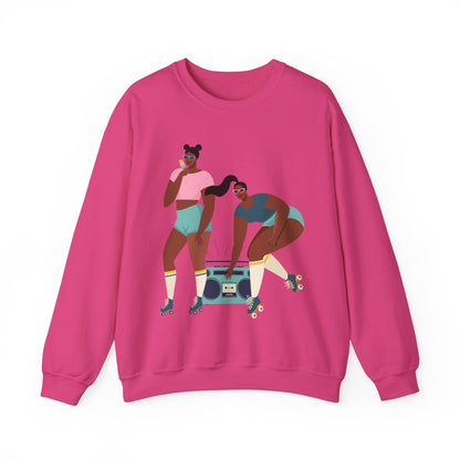 Roller Girls Sweatshirt - Afrocentric Art by The Trini Gee