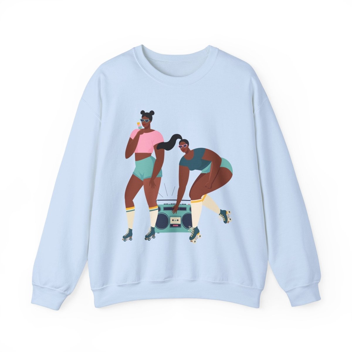 Roller Girls Sweatshirt - Afrocentric Art by The Trini Gee
