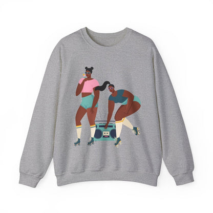 Roller Girls Sweatshirt - Afrocentric Art by The Trini Gee
