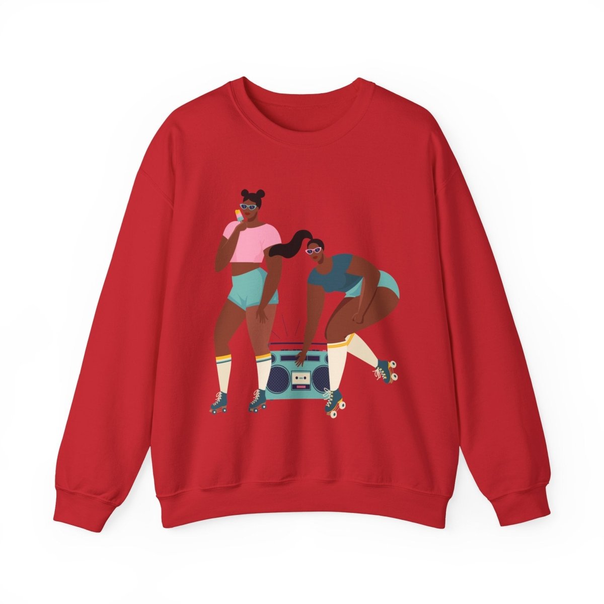 Roller Girls Sweatshirt - Afrocentric Art by The Trini Gee