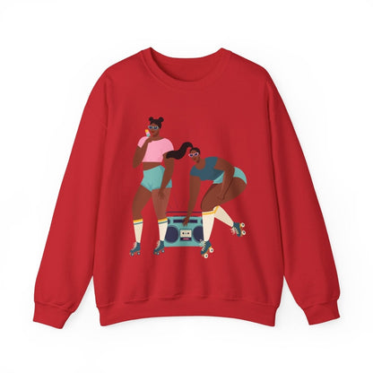 Roller Girls Sweatshirt - Afrocentric Art by The Trini Gee