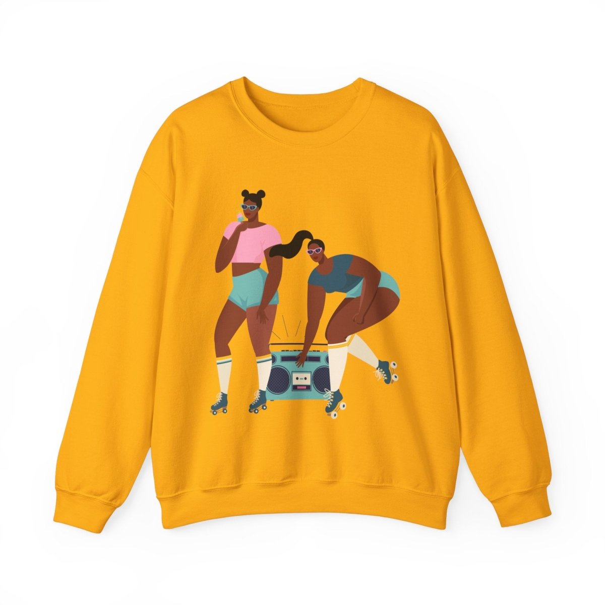 Roller Girls Sweatshirt - Afrocentric Art by The Trini Gee