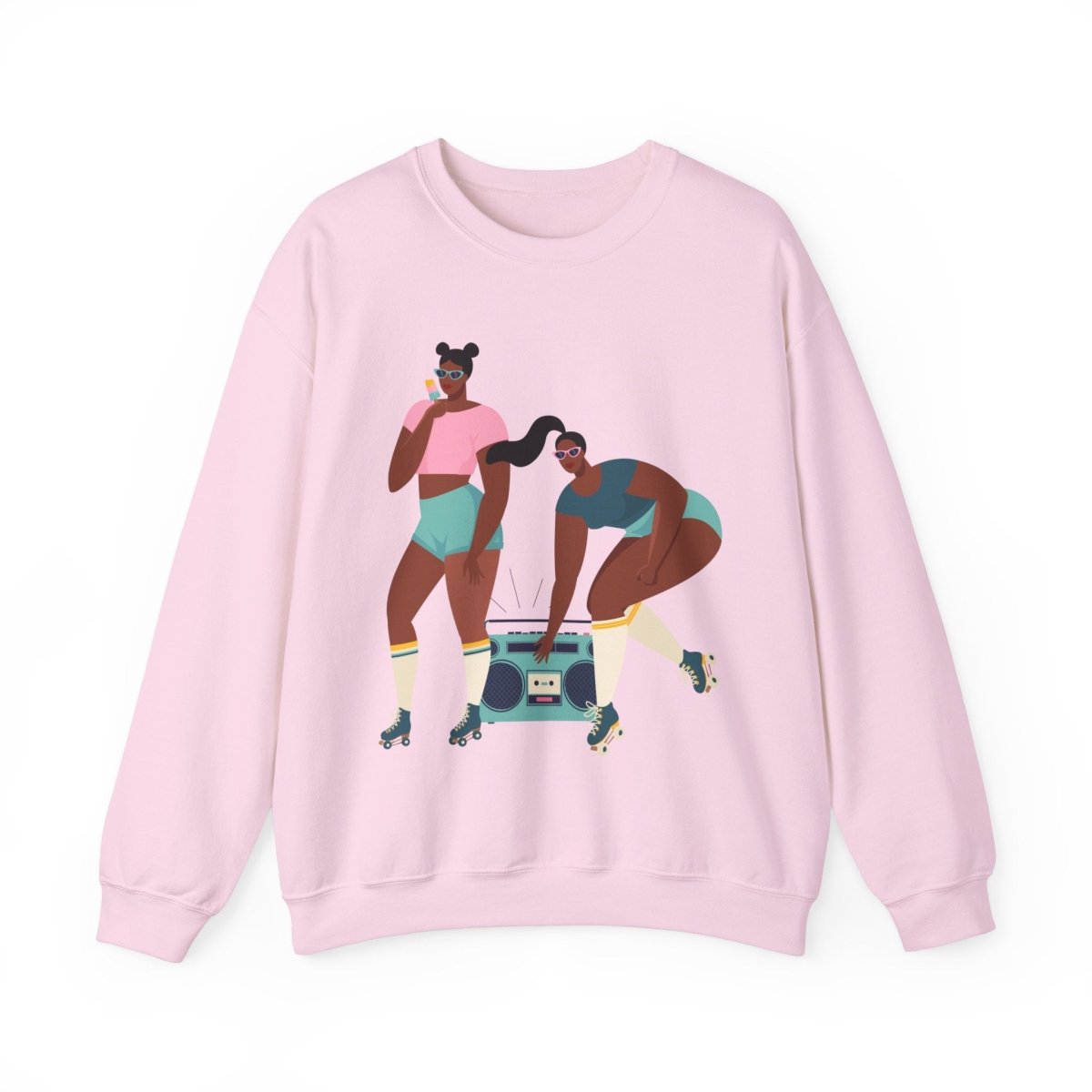 Roller Girls Sweatshirt - Afrocentric Art by The Trini Gee