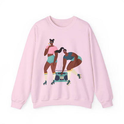 Roller Girls Sweatshirt - Afrocentric Art by The Trini Gee