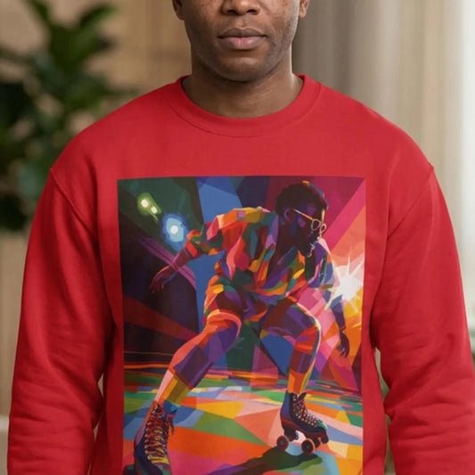 Roller Rink Soul Sweatshirt - Afrocentric Art by The Trini Gee