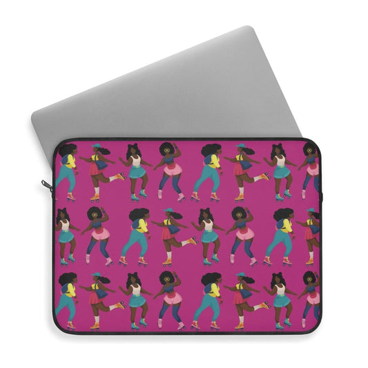 Roller Skates Laptop Sleeve - Afrocentric Art by The Trini Gee