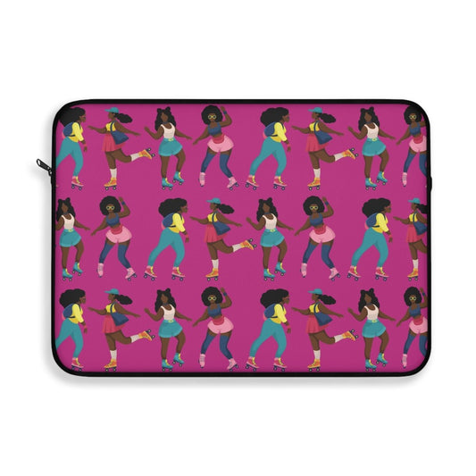 Roller Skates Laptop Sleeve - Afrocentric Art by The Trini Gee