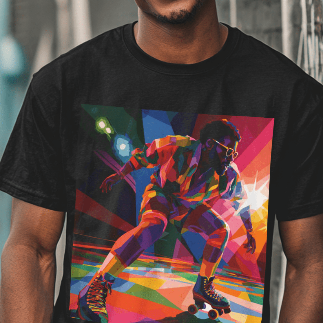 Roller Skating T-shirt - Afrocentric Art by The Trini Gee