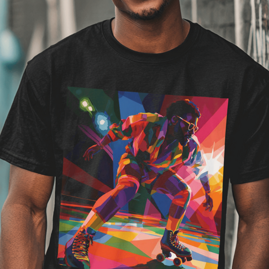 Roller Skating T-shirt - Afrocentric Art by The Trini Gee