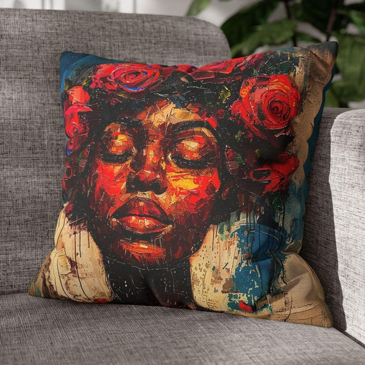 Rose Crown Pillow - Afrocentric Art by The Trini Gee