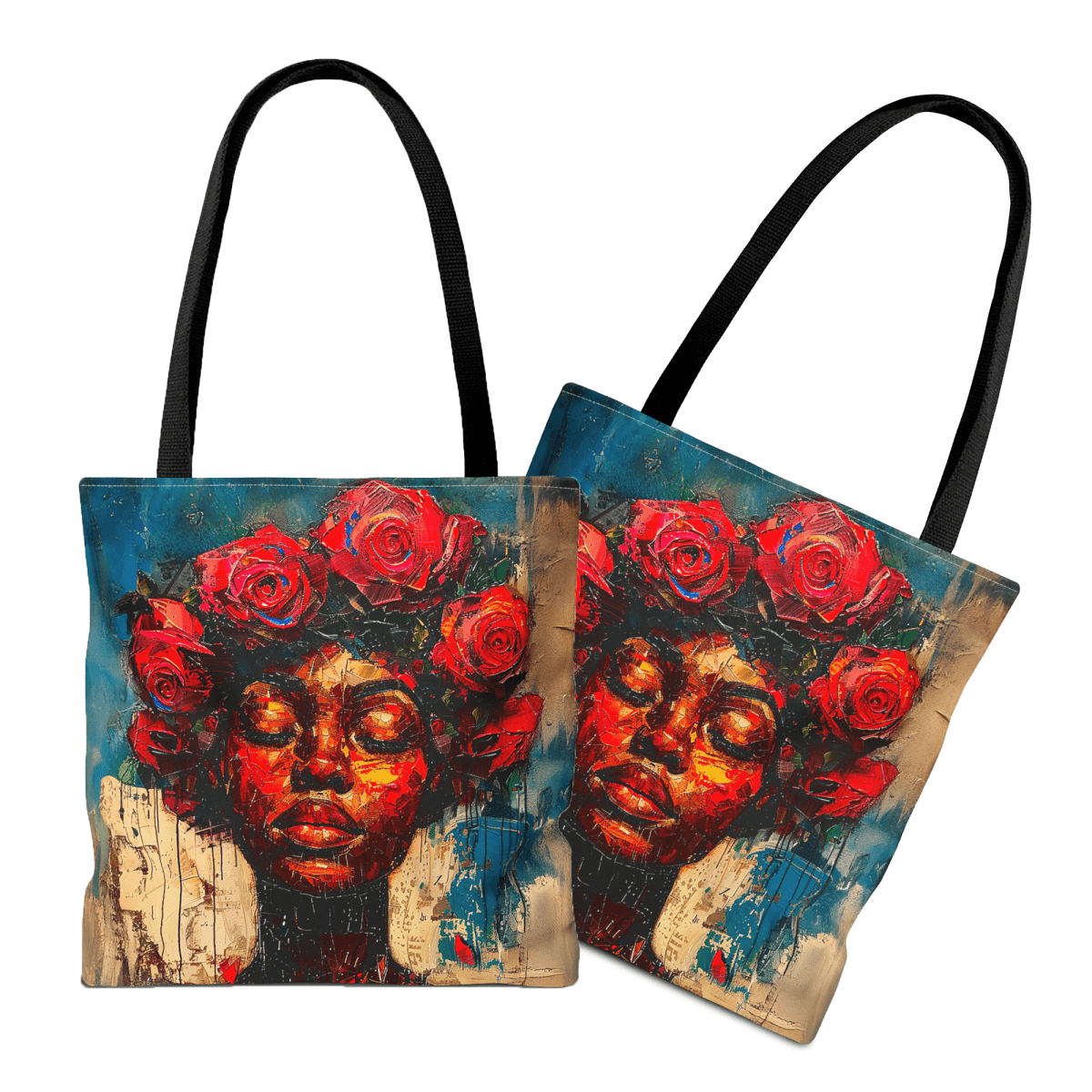 Rose Crown Tote Bag - Afrocentric Art by The Trini Gee