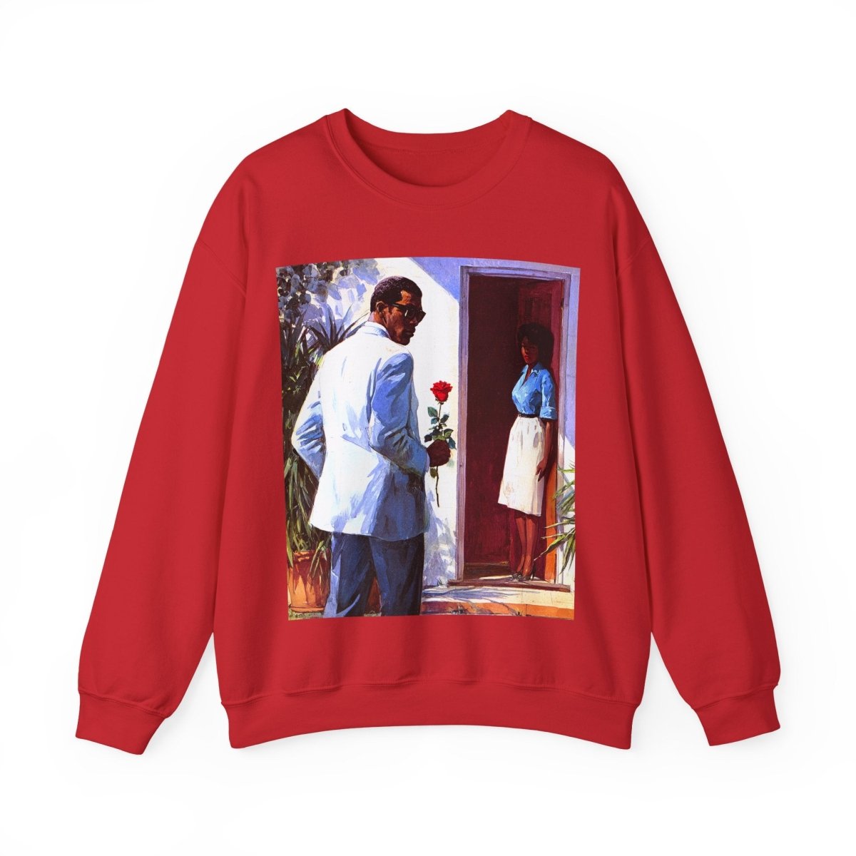 Rose Visit Sweatshirt - Afrocentric Art by The Trini Gee