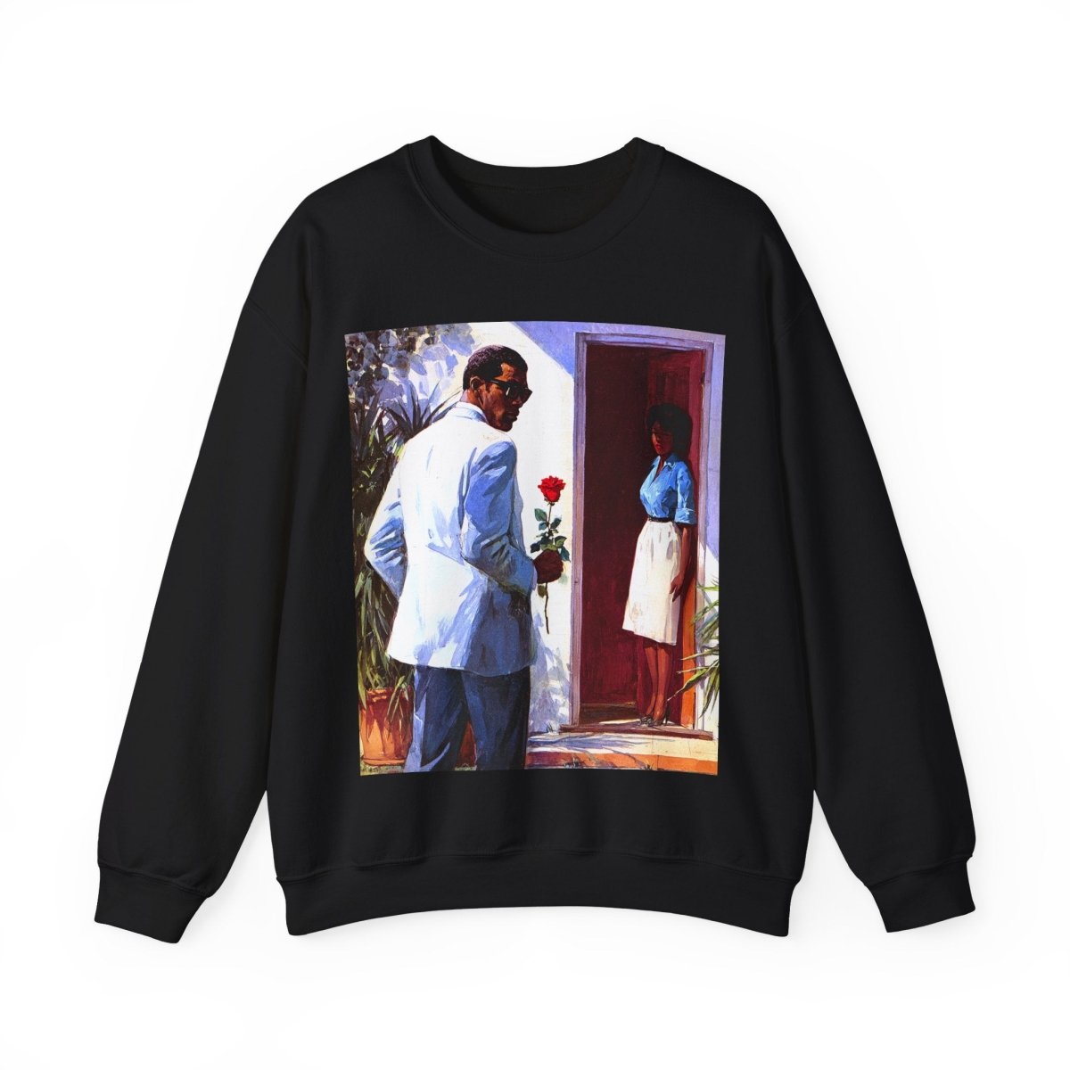 Rose Visit Sweatshirt - Afrocentric Art by The Trini Gee