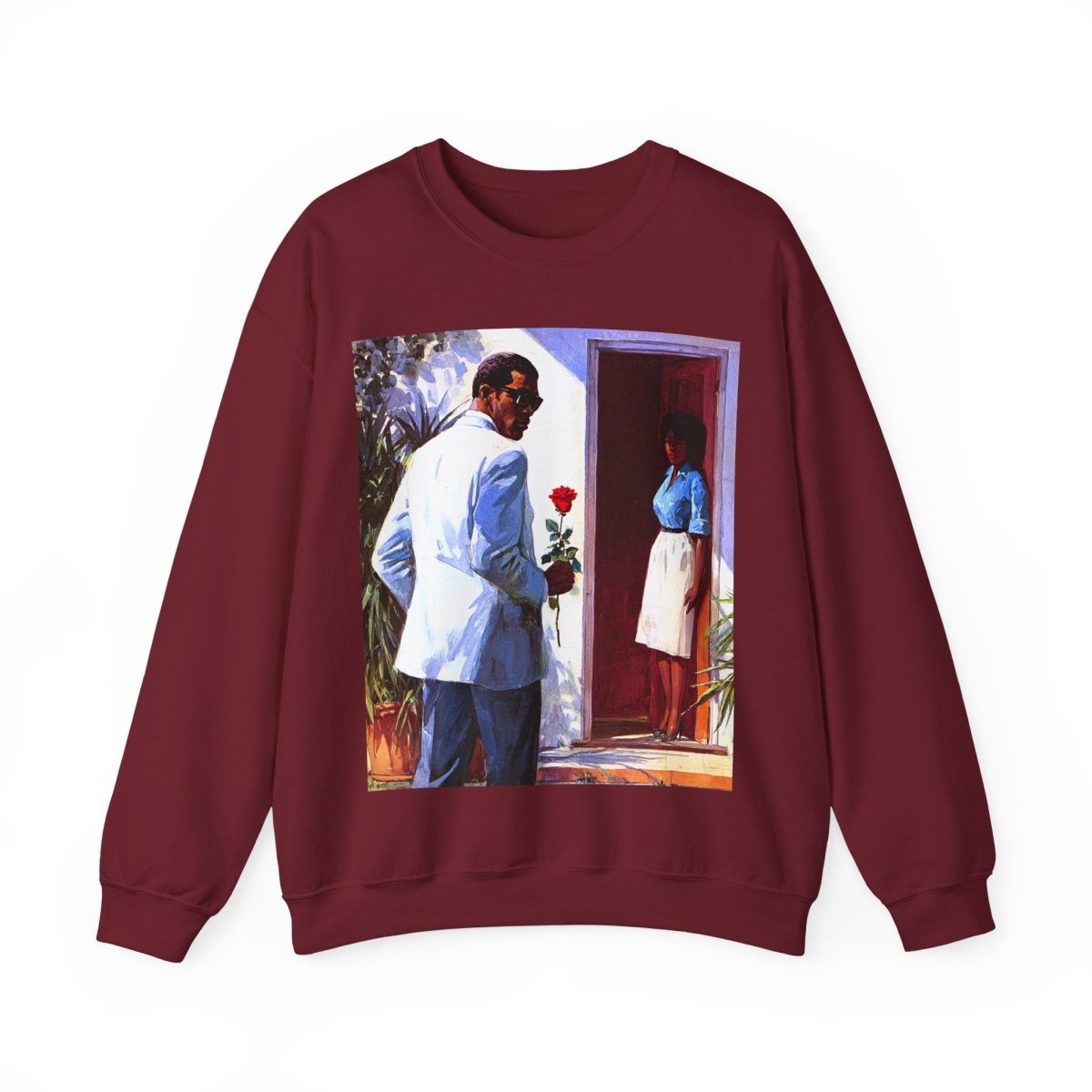 Rose Visit Sweatshirt - Afrocentric Art by The Trini Gee