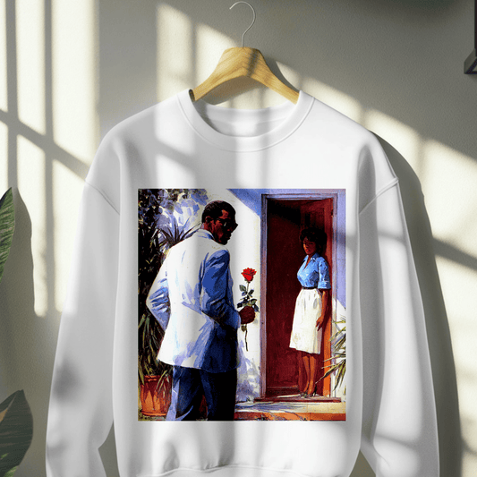 Rose Visit Sweatshirt - Afrocentric Art by The Trini Gee