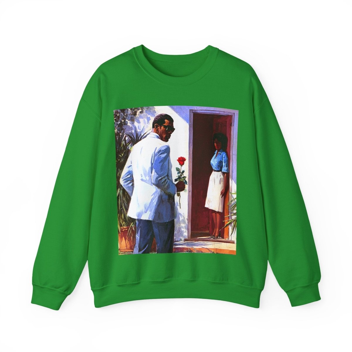 Rose Visit Sweatshirt - Afrocentric Art by The Trini Gee