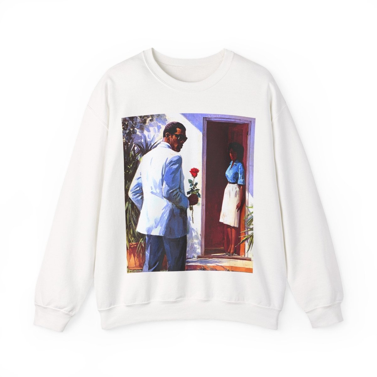 Rose Visit Sweatshirt - Afrocentric Art by The Trini Gee