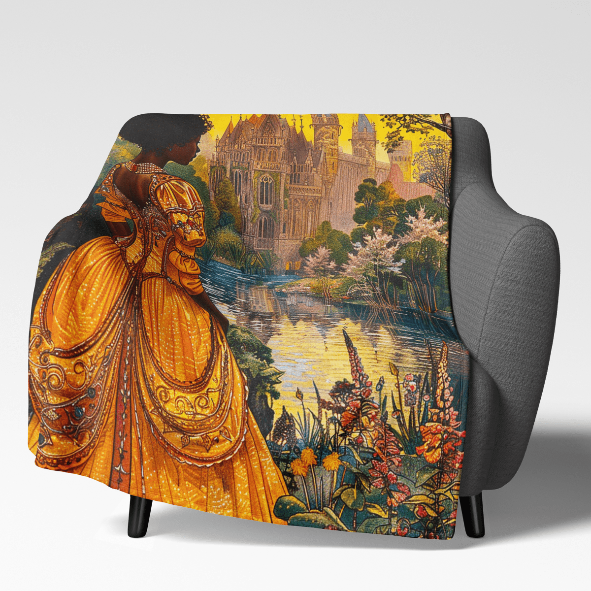 Royal Castle Blanket - Afrocentric Art by The Trini Gee