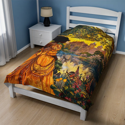 Royal Castle Blanket - Afrocentric Art by The Trini Gee