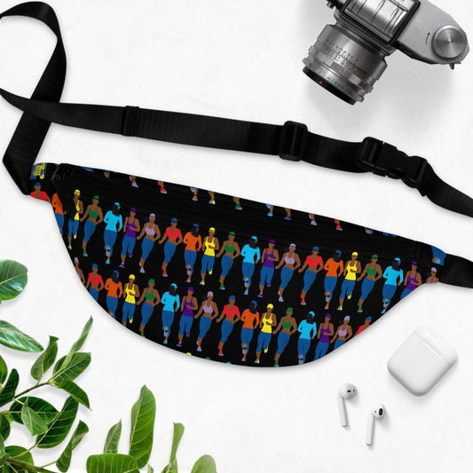Running Women Fanny Pack - Afrocentric Art by The Trini Gee