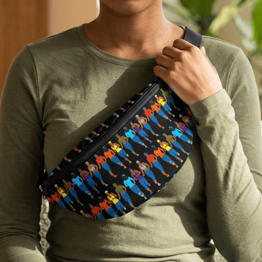 Running Women Fanny Pack - Afrocentric Art by The Trini Gee