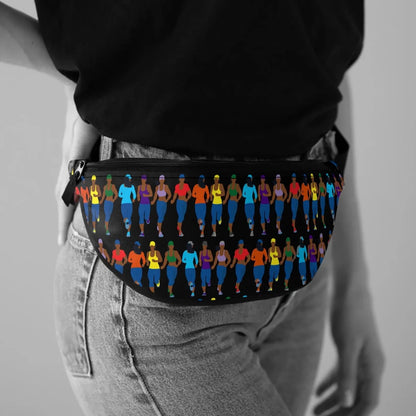 Running Women Fanny Pack - Afrocentric Art by The Trini Gee