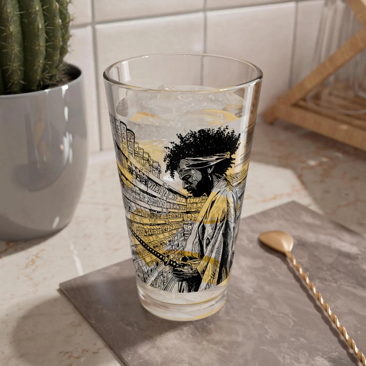 Samurai Journey 16oz Glass - The Trini Gee