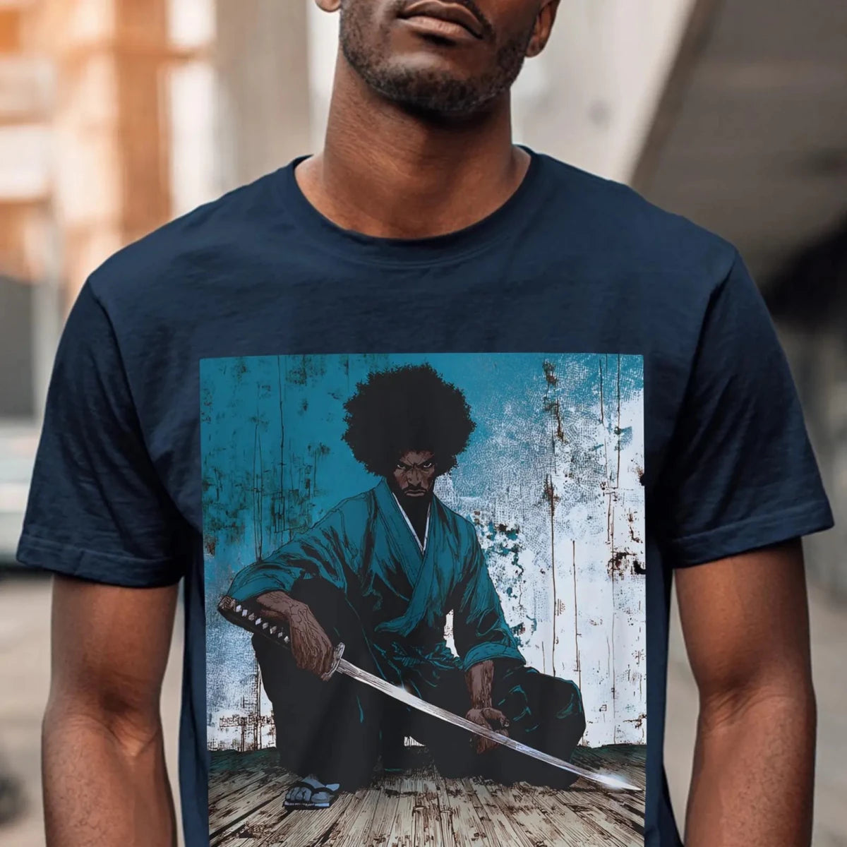 Samurai Sword Graphic Shirt - Afrocentric Art by The Trini Gee