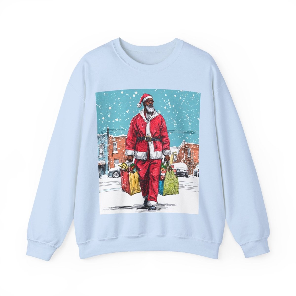 Santa Errands Sweatshirt - Afrocentric Art by The Trini Gee