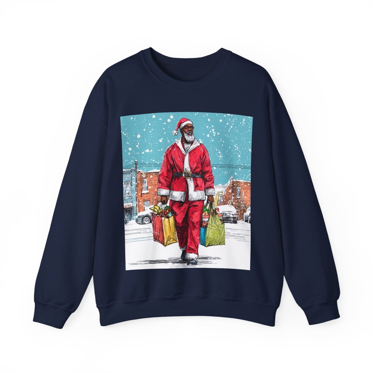 Santa Errands Sweatshirt - Afrocentric Art by The Trini Gee