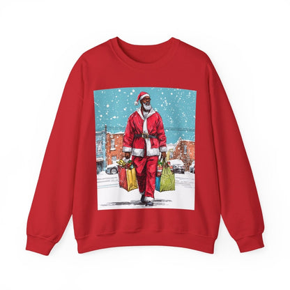 Santa Errands Sweatshirt - Afrocentric Art by The Trini Gee