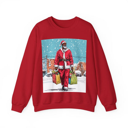 Santa Errands Sweatshirt - Afrocentric Art by The Trini Gee