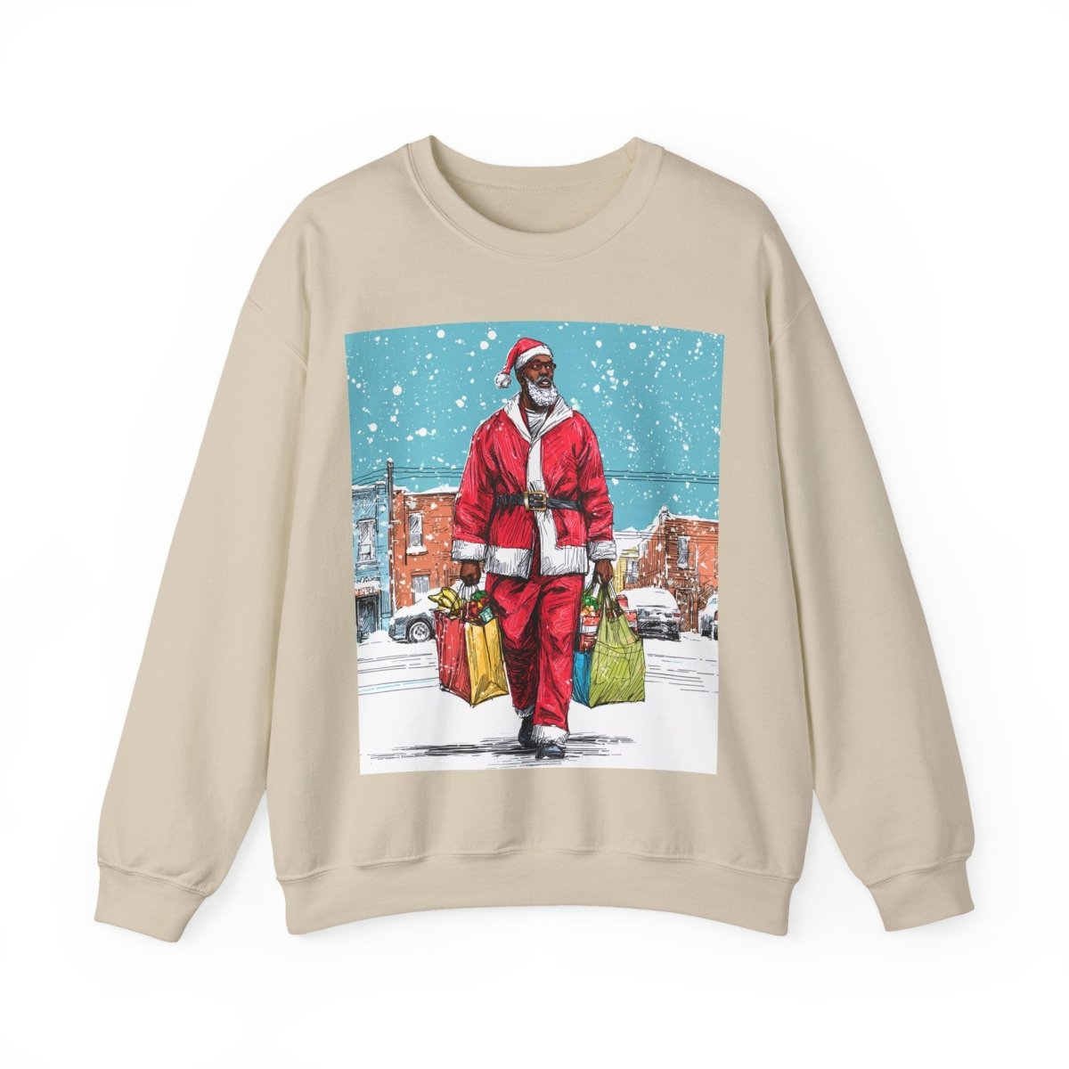 Santa Errands Sweatshirt - Afrocentric Art by The Trini Gee