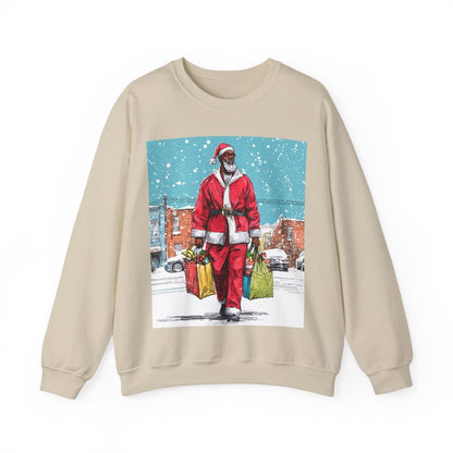 Santa Errands Sweatshirt - Afrocentric Art by The Trini Gee