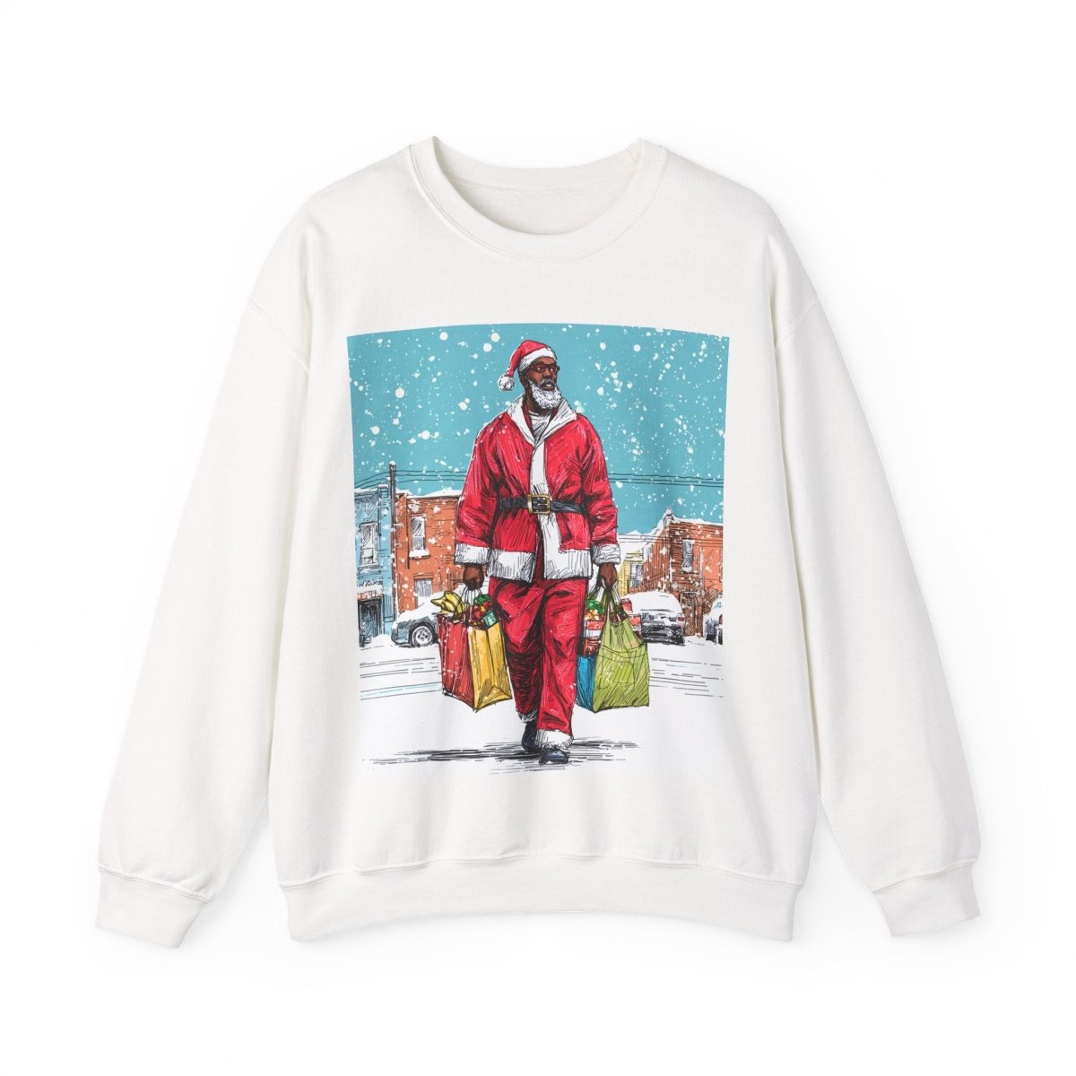 Santa Errands Sweatshirt - Afrocentric Art by The Trini Gee
