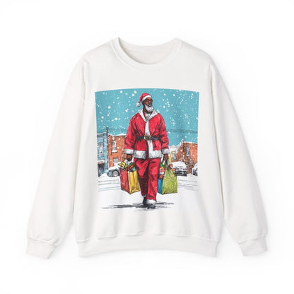 Santa Errands Sweatshirt - Afrocentric Art by The Trini Gee