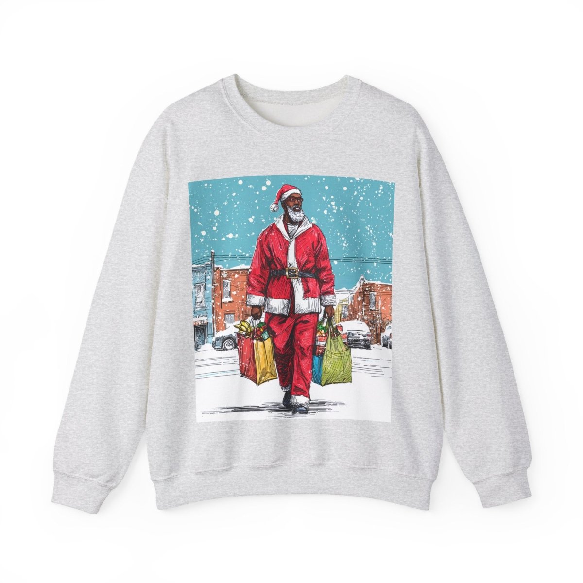 Santa Errands Sweatshirt - Afrocentric Art by The Trini Gee