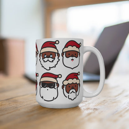 Santa Faces Mug - Afrocentric Art by The Trini Gee