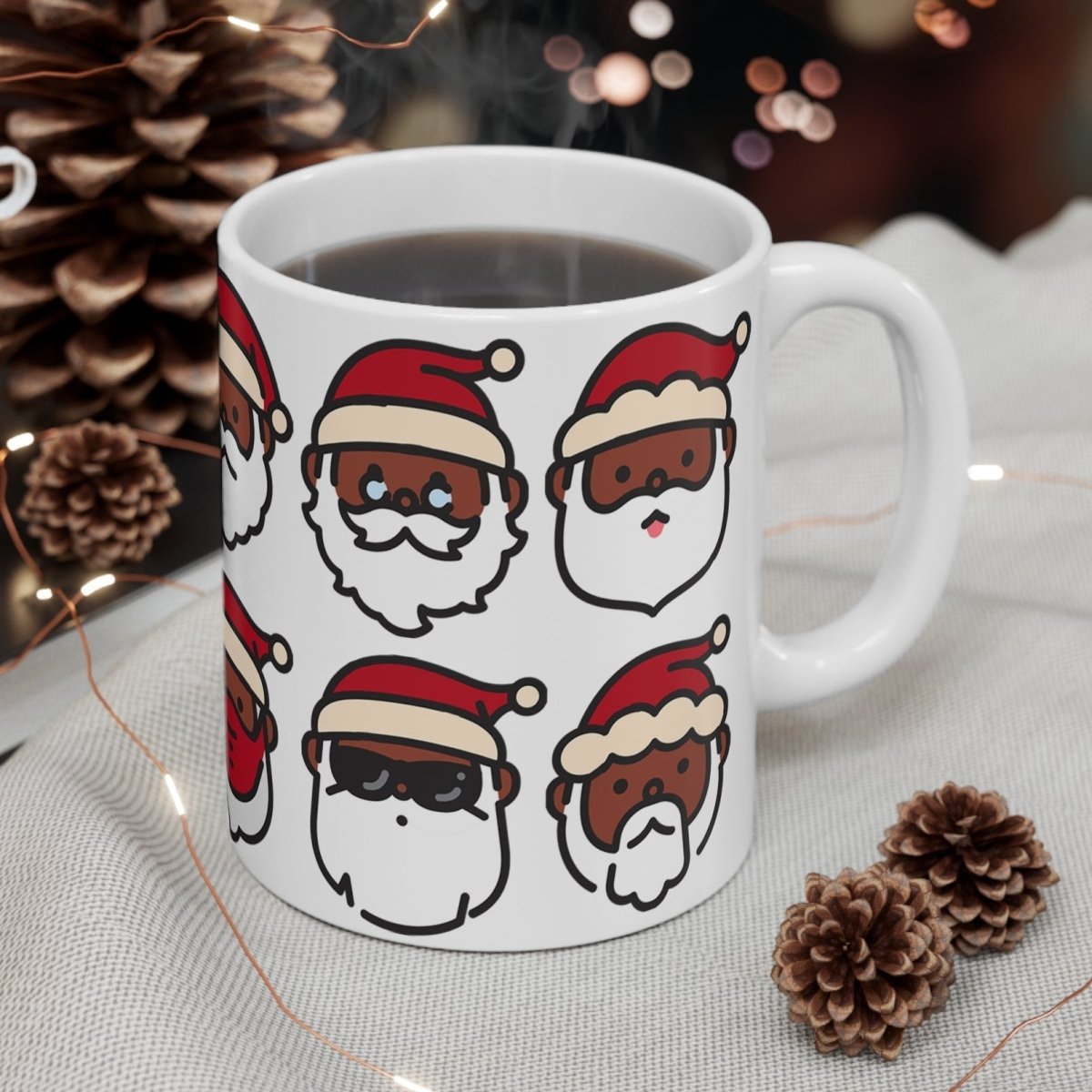 Santa Faces Mug - Afrocentric Art by The Trini Gee