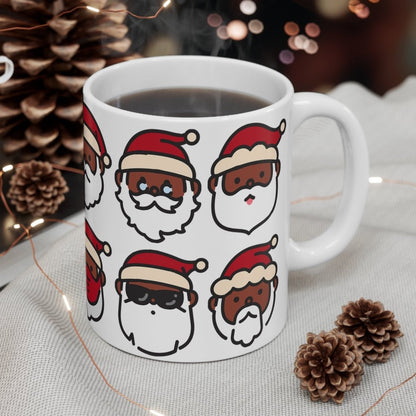 Santa Faces Mug - Afrocentric Art by The Trini Gee